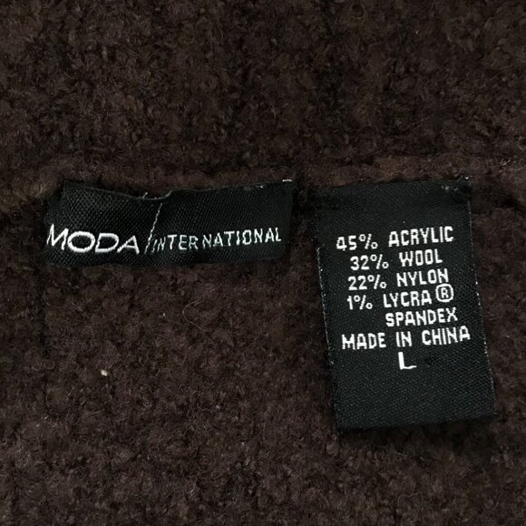 Vintage MODA Brown Wool Fairy Grunge Cottagecore Off The Shoulder Sweater /Large - Picture 6 of 6